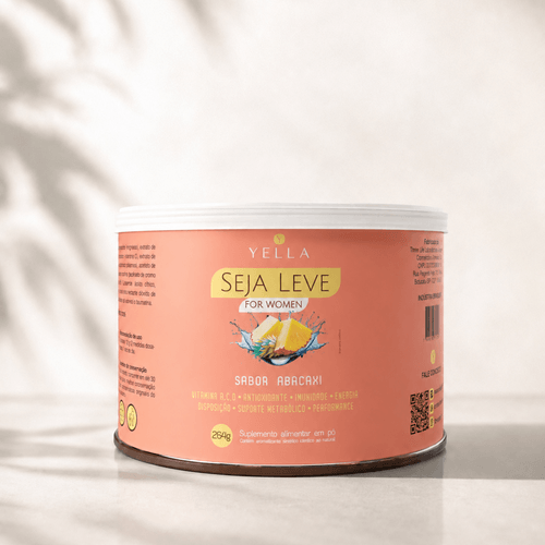 Pote de Seja Leve sabor abacaxi sob luz natural